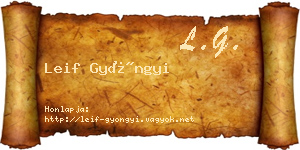 Leif Gyöngyi névjegykártya